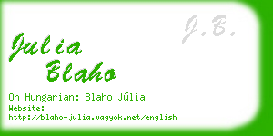 julia blaho business card